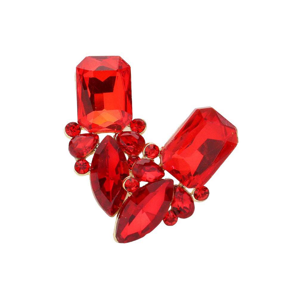 Square Marquise Stone Cluster Evening Earrings - Madeline Love - Flyclothing LLC
