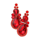 Teardrop Accented Dangle Evening Earrings - Madeline Love - Flyclothing LLC
