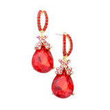 Teardrop Crystal Rhinestone Evening Earrings - Madeline Love - Flyclothing LLC