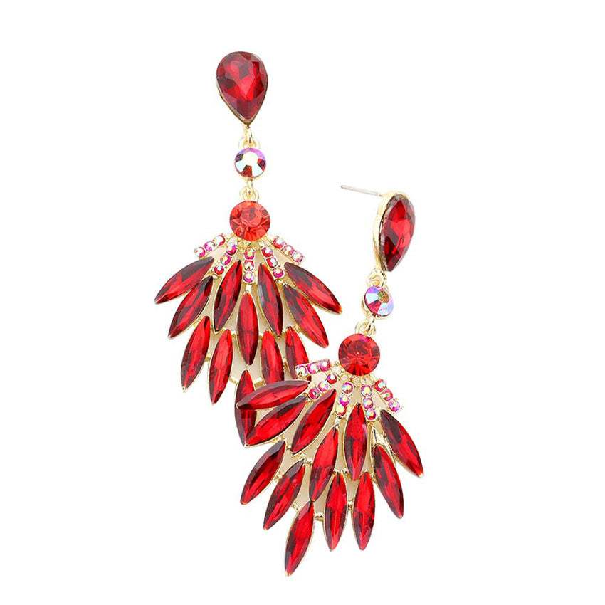 Trendy Marquise Stone Cluster Evening Earrings - Madeline Love - Flyclothing LLC