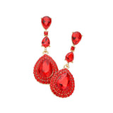 Triple Teardrop Stone Link Dangle Evening Earrings - Madeline Love - Flyclothing LLC