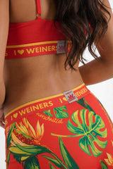 The Wiener In Paradise | Shinesty X Wienerschnitzel Tropical Boyshort Underwear with Waistband - Shinesty - Flyclothing LLC
