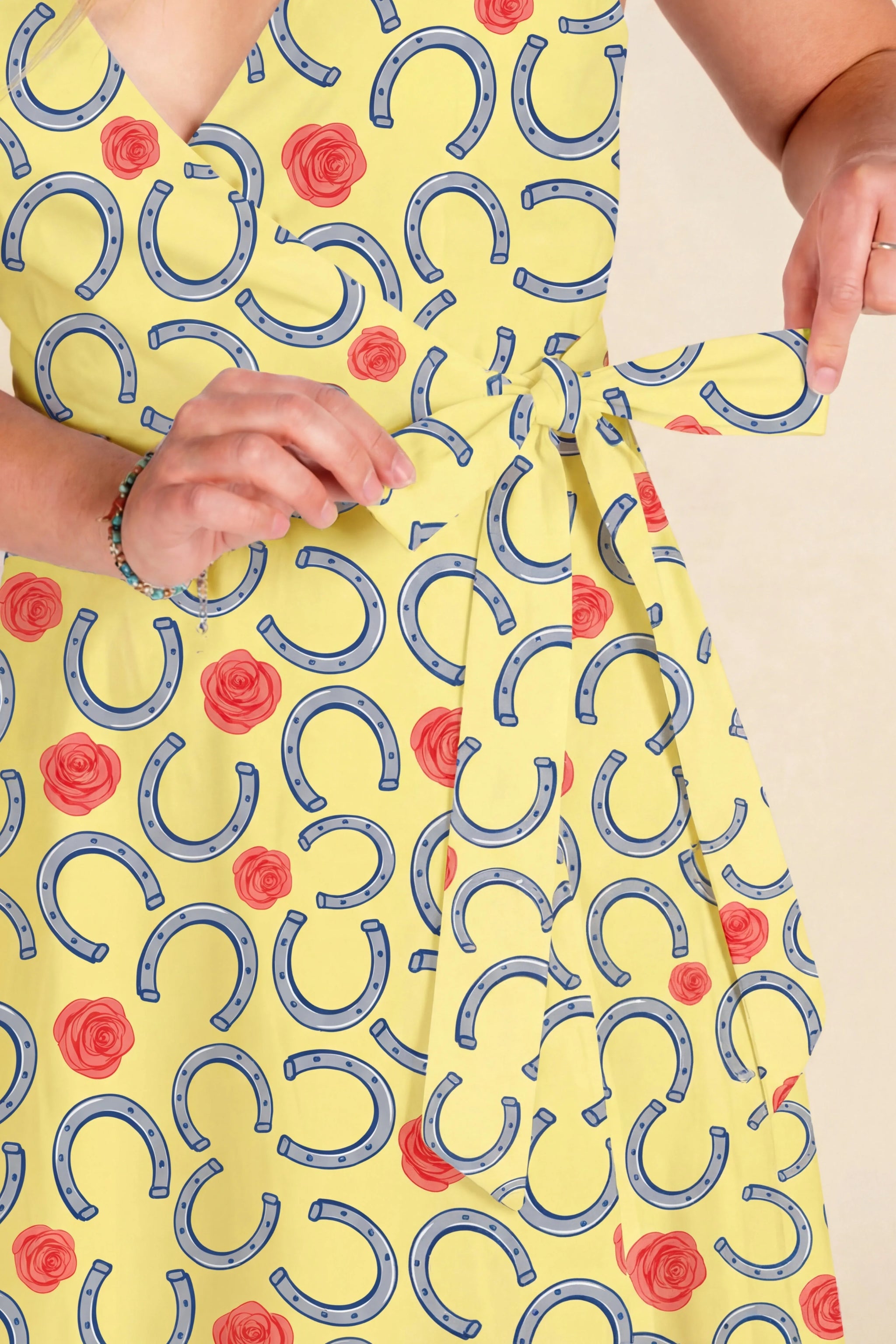 The Derby Delight | Horseshoe Strappy Dress - Shinesty - Flyclothing LLC