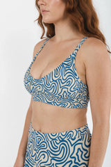 The Rio Grande | Abstract Navy Line Boob Hammock™ Busty Bralette - Shinesty - Flyclothing LLC