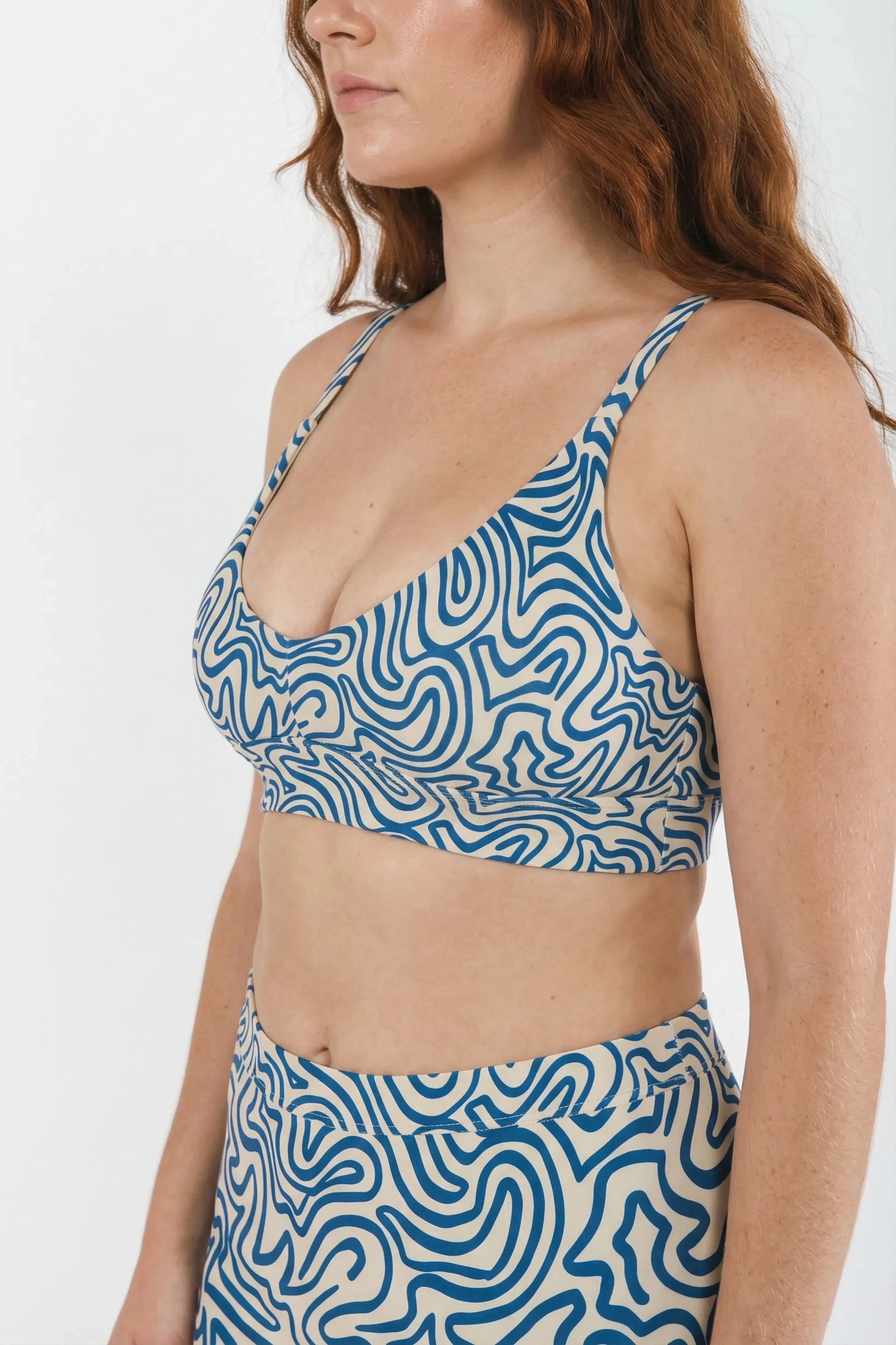 The Rio Grande | Abstract Navy Line Boob Hammock™ Busty Bralette - Shinesty - Flyclothing LLC