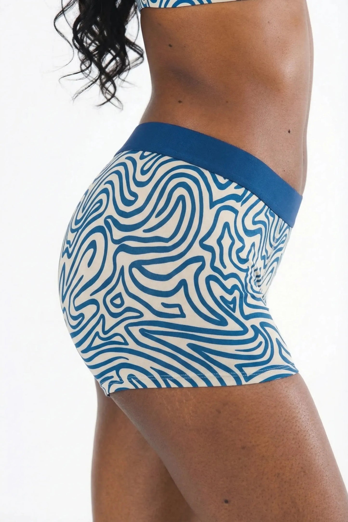 The Rio Grande | Abstract Navy Line Women’s Boxers - Shinesty - Flyclothing LLC