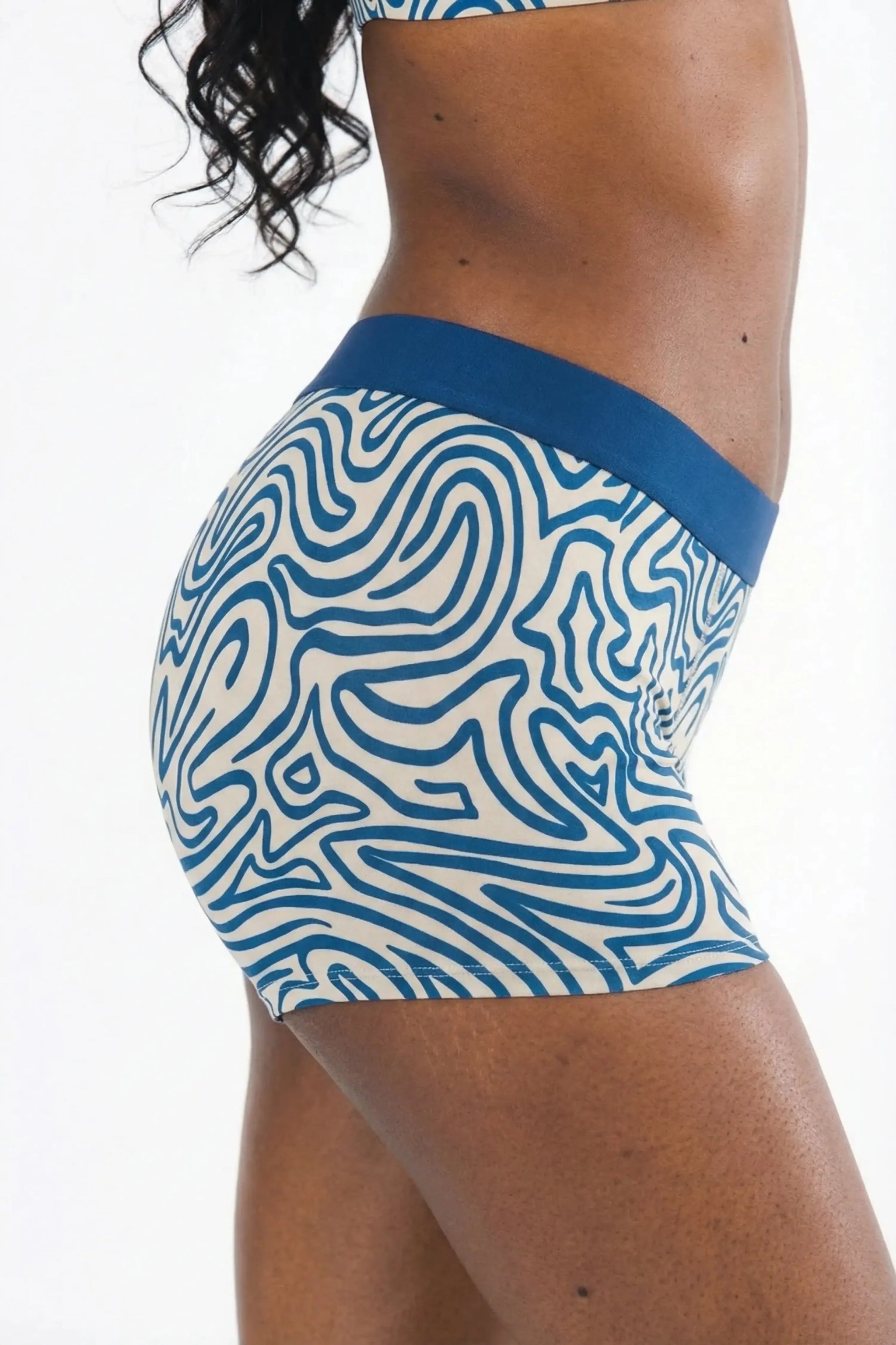 The Rio Grande | Abstract Navy Line Women’s Boxers - Shinesty - Flyclothing LLC