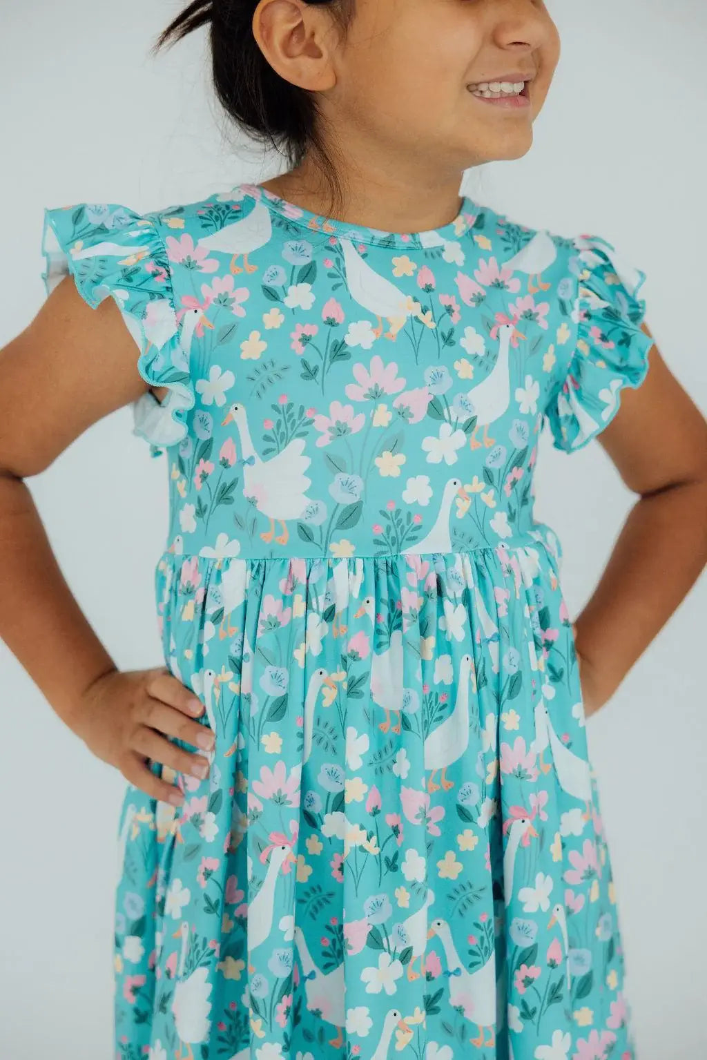 Silly Goose Flutter Sleeve Twirl Dress - Mila & Rose ® - Flyclothing LLC