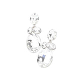 Oval Stone Link Dangle Evening Earrings - Madeline Love - Flyclothing LLC