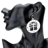 Stone Embellished Christmas Gift Brass Dangle Earrings - Madeline Love - Flyclothing LLC