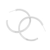 Textured Brass Metal Hoop Earrings (1.6Inch) - Madeline Love - Flyclothing LLC