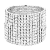 11-Row Crystal Rhinestone Stretchable Bracelet - Madeline Love - Flyclothing LLC