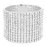 12-Row Crystal Rhinestone Stretchable Bracelet - Madeline Love - Flyclothing LLC