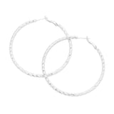 Textured Brass Metal Hoop Earrings (2.3Inch) - Madeline Love - Flyclothing LLC