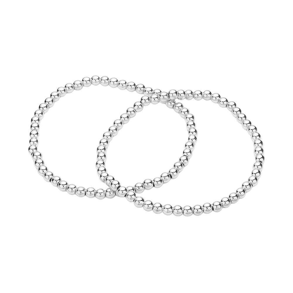 2PCS - Stainless Steel Ball Stretch Multi Layered Bracelets - Madeline Love - Flyclothing LLC
