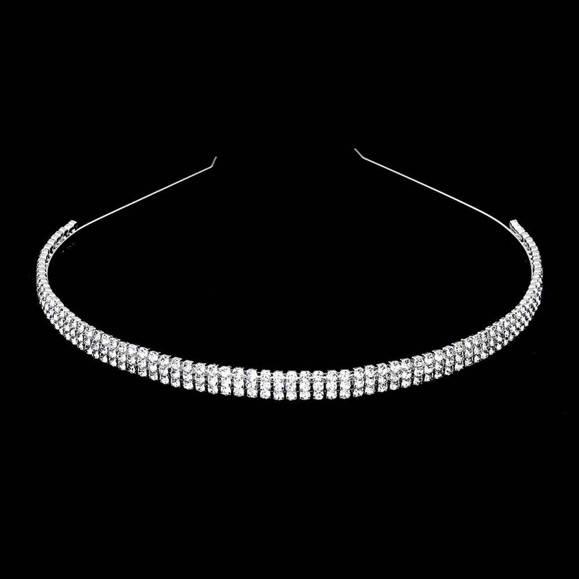 3 Rows crystal rhinestone headband - Madeline Love - Flyclothing LLC