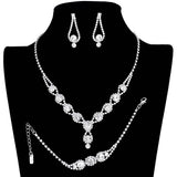 3PCS Rhinestone Bubble Necklace Jewelry Set - Madeline Love - Flyclothing LLC