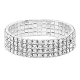 4Rows Rhinestone Stretch Evening Bracelet - Madeline Love - Flyclothing LLC