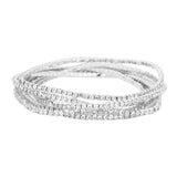 6PCS Rhinestone Multi Layered Stretch Evening Bracelets - Madeline Love - Flyclothing LLC