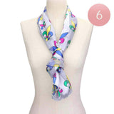6PCS Silk Satin Mardi Gras Fleur de Lis Patterned Scarves - Madeline Love - Flyclothing LLC