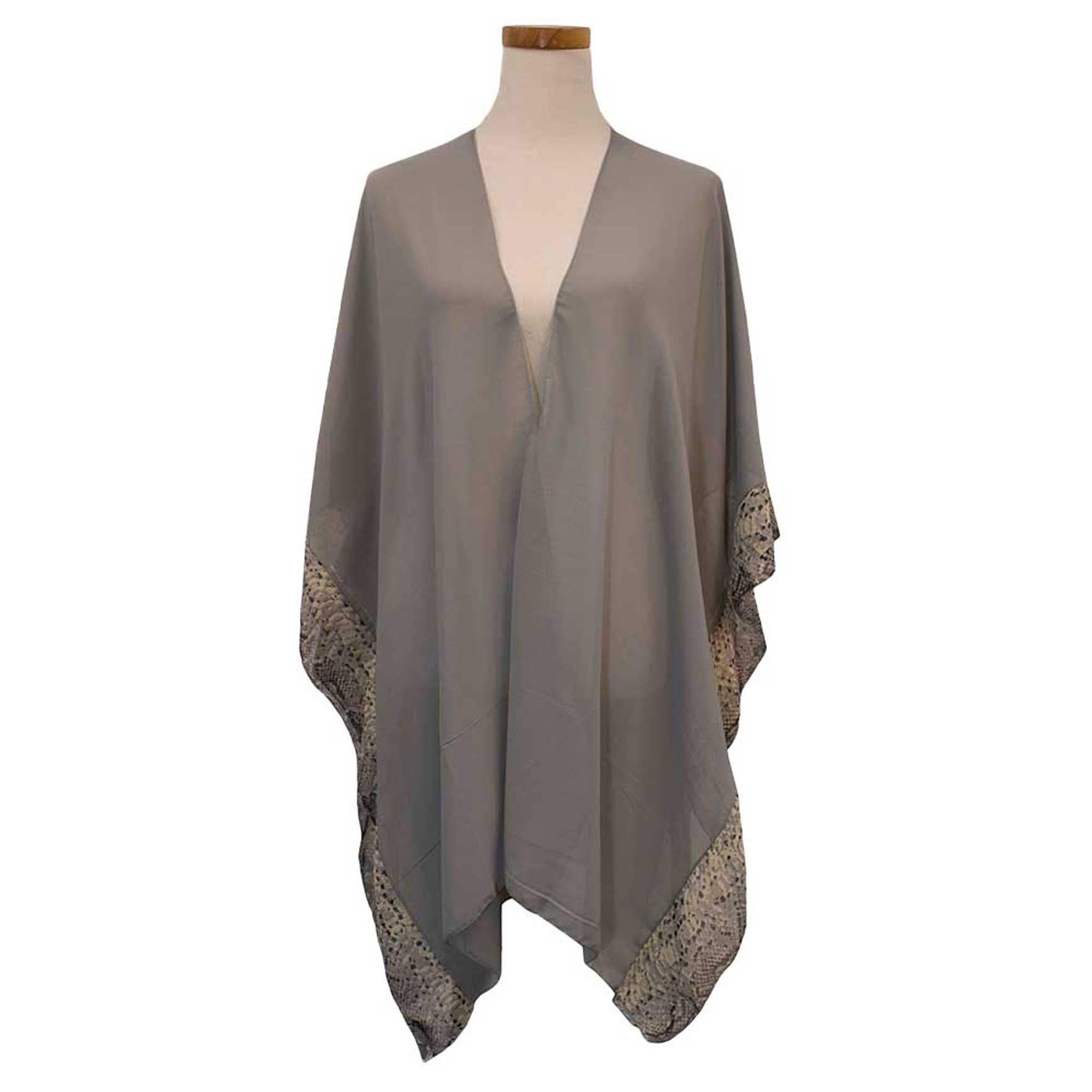 Animal Border Chiffon Kimono Poncho - Madeline Love - Flyclothing LLC