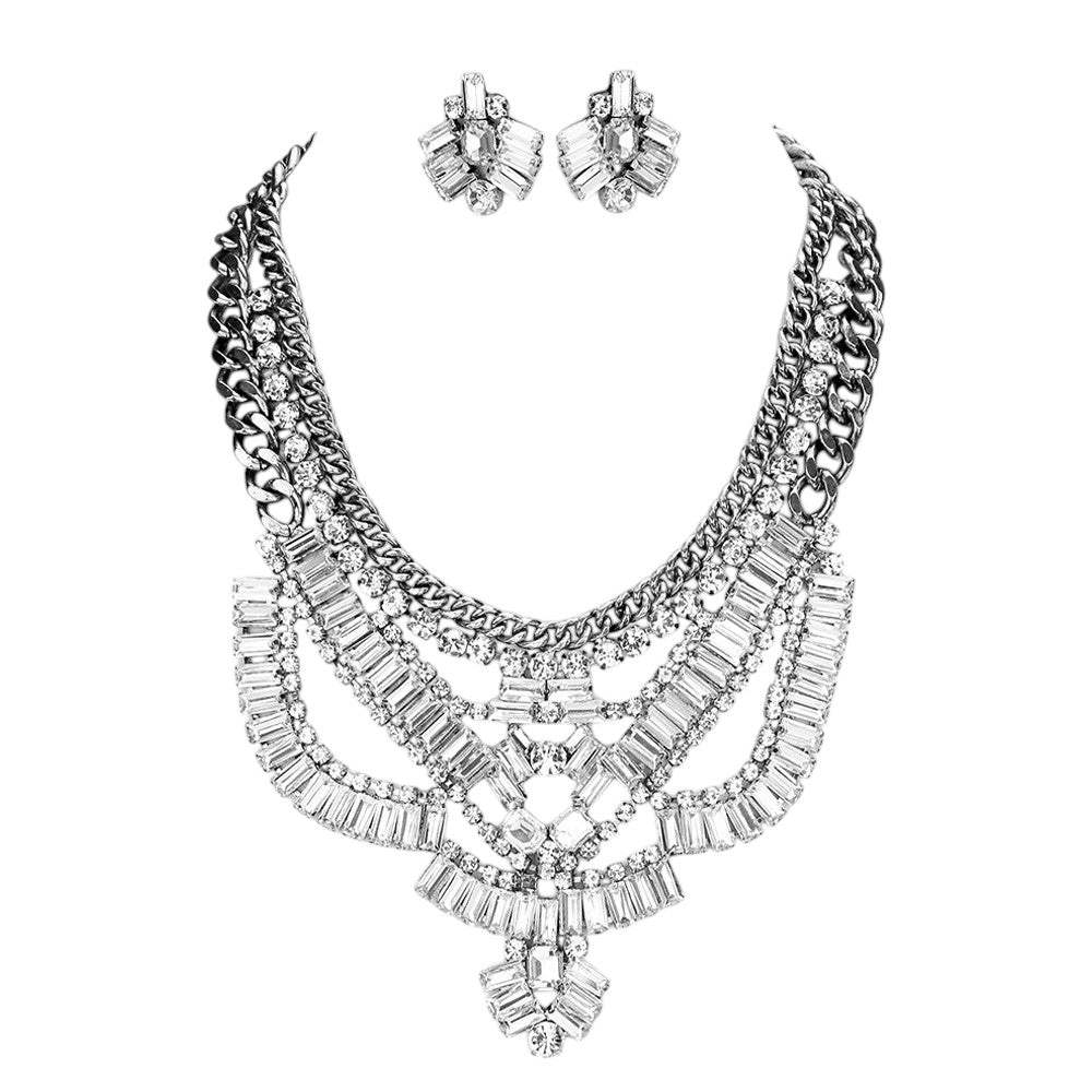 Antique Stone Embellished Statement Necklace - Madeline Love - Flyclothing LLC