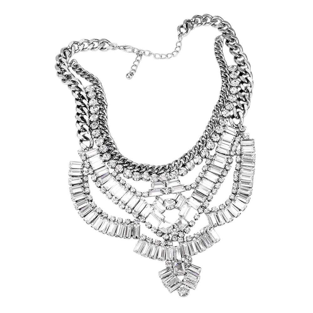 Antique Stone Embellished Statement Necklace - Madeline Love - Flyclothing LLC