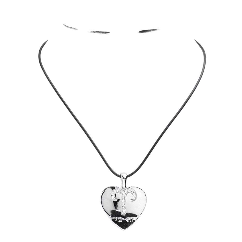 Aries - Zodiac Heart Layered Pendant Necklace - Madeline Love - Flyclothing LLC