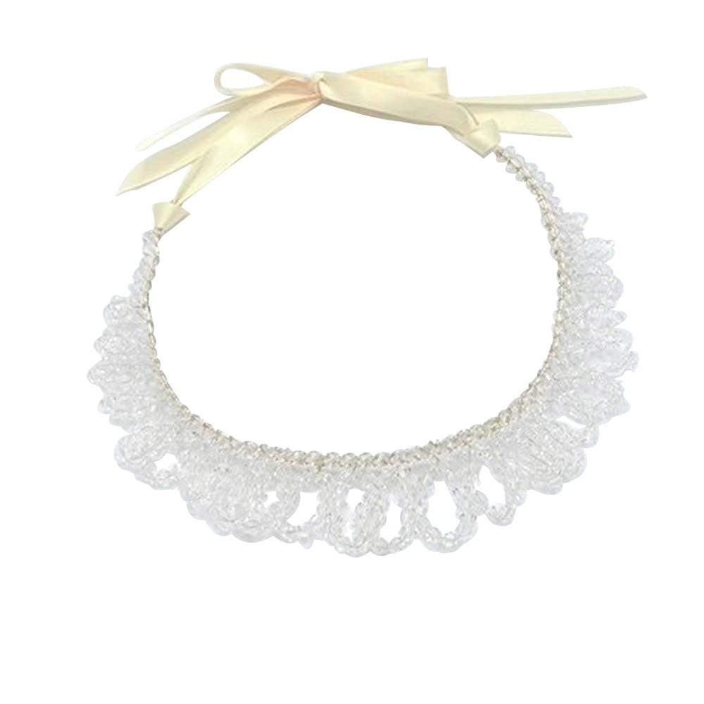 Bicone Beaded Bun Wrap Headpiece Necklace - Madeline Love - Flyclothing LLC