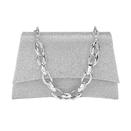 Bling Evening Tote Crossbody Bag Chain Handle - Madeline Love - Flyclothing LLC