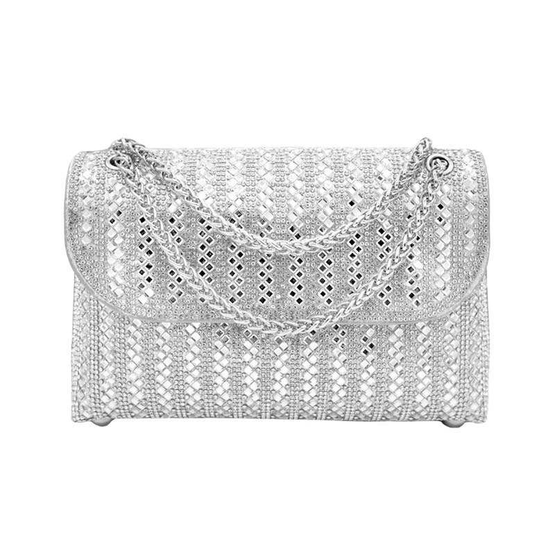 Bling Flap Bag Shoulder Crossbody Evening Bag - Madeline Love - Flyclothing LLC