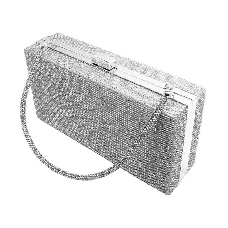 Bling Rectangle Evening Tote Clutch Crossbody Bag - Madeline Love - Flyclothing LLC