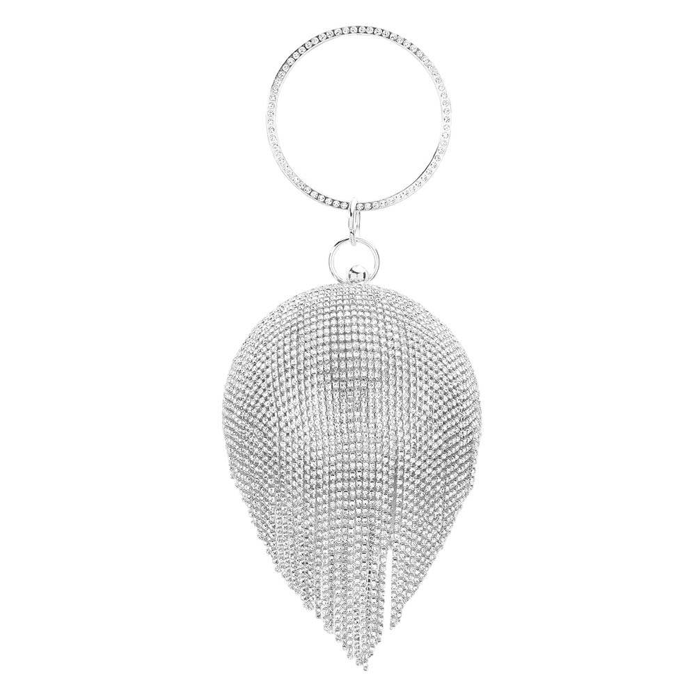 Bling Round Ball Fringe Evening Tote Crossbody Bag - Madeline Love - Flyclothing LLC