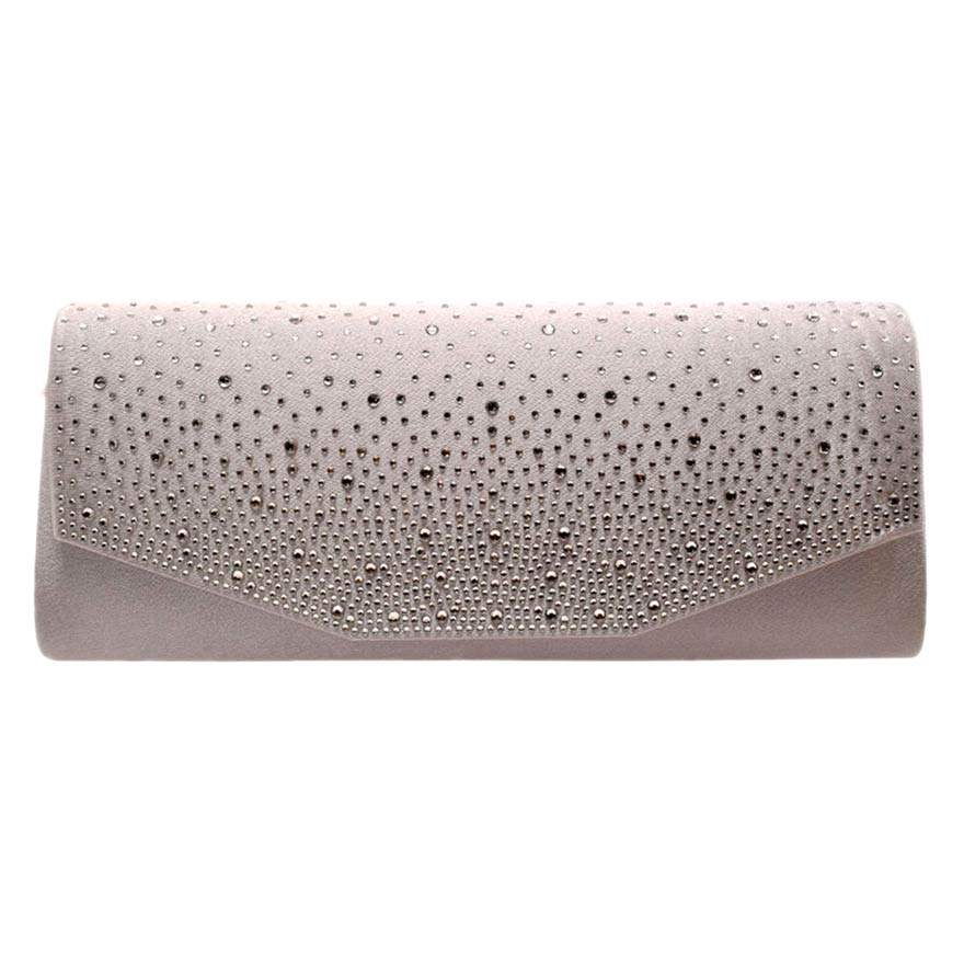 Bling Solid Rectangle Evening Clutch Crossbody Bag - Madeline Love - Flyclothing LLC