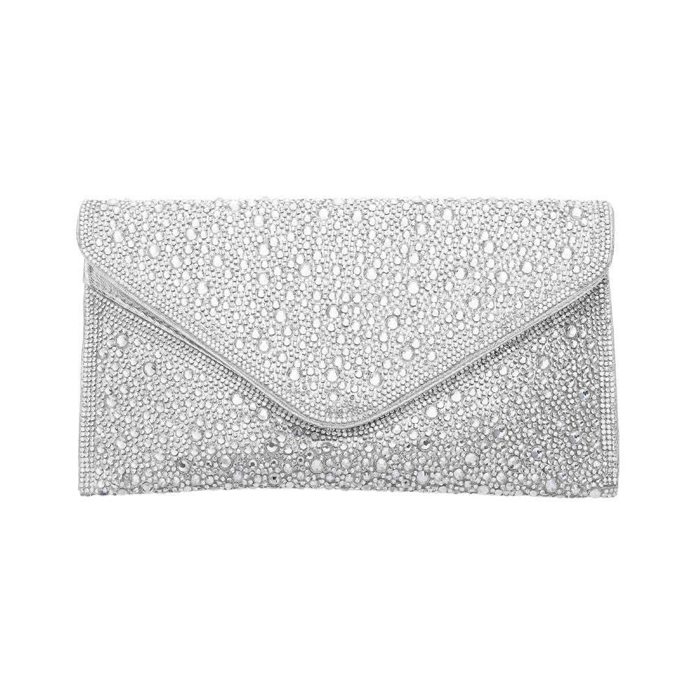 Bling Stone Studded Flap Envelop Evening Clutch Bag / Crossbody Bag - Madeline Love - Flyclothing LLC