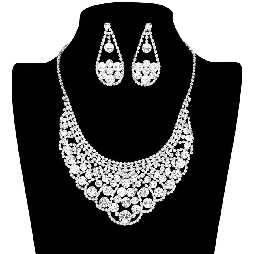 Bubble Stone Cluster Rhinestone Necklace - Madeline Love - Flyclothing LLC