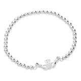 CZ Stone Paved Irish Claddagh Stainless Steel Ball Stretch Bracelet - Madeline Love - Flyclothing LLC