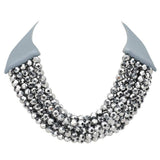 Chunky Acrylic Beaded Multi Layered Faux Leather Necklace - Madeline Love - Flyclothing LLC