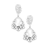 Chunky Crystal Rhinestone Teardrop Bubble Evening Earrings - Madeline Love - Flyclothing LLC