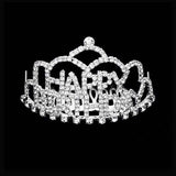 Crystal Rhinestone Happy Birthday Mini Party Tiara - Madeline Love - Flyclothing LLC