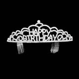 Crystal Rhinestone Happy Birthday Party Tiara - Madeline Love - Flyclothing LLC