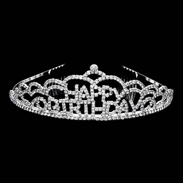 Crystal Rhinestone Happy Birthday Party Tiara - Madeline Love - Flyclothing LLC