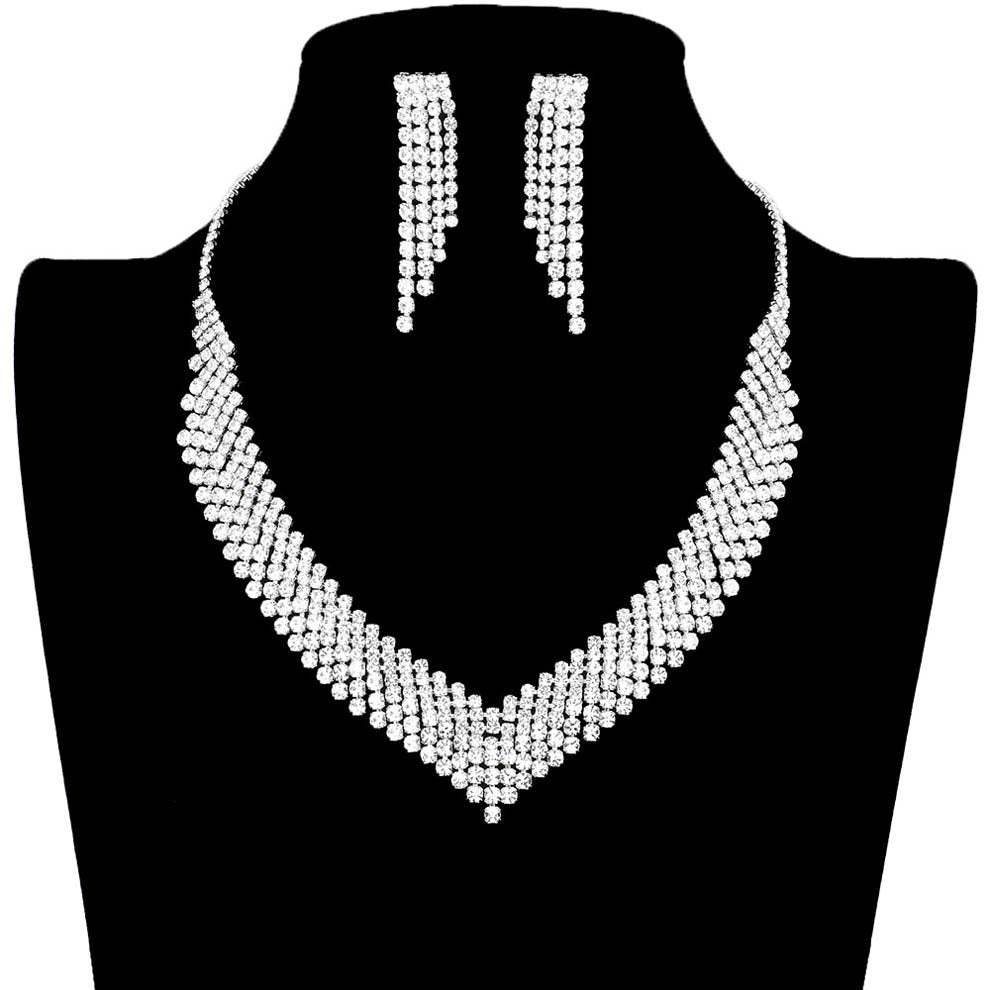 Crystal Rhinestone Pave Necklace - Madeline Love - Flyclothing LLC