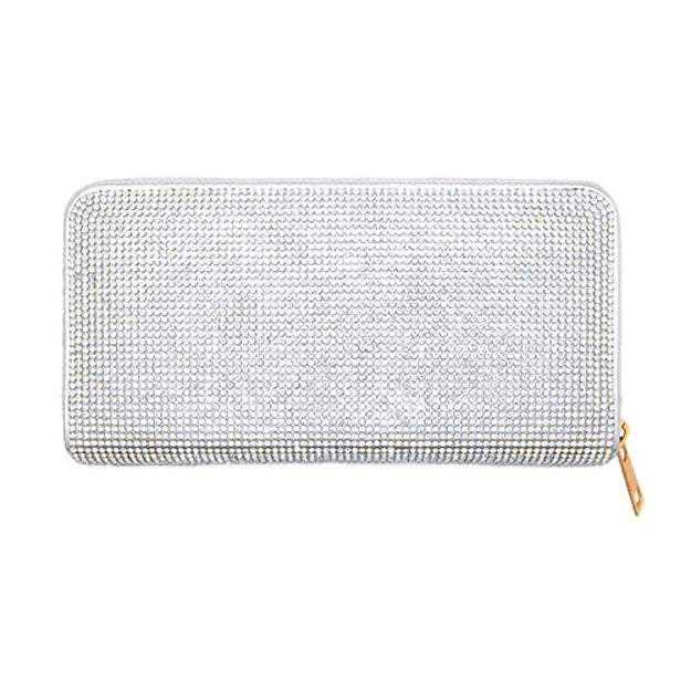 Crystal Rhinestone Pave Zipper Wallet - Madeline Love - Flyclothing LLC