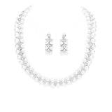 Crystal Rhinestone Pearl Cluster Bib Necklace - Madeline Love - Flyclothing LLC