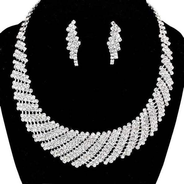 Crystal Rhinestone Round Collar Necklace - Madeline Love - Flyclothing LLC