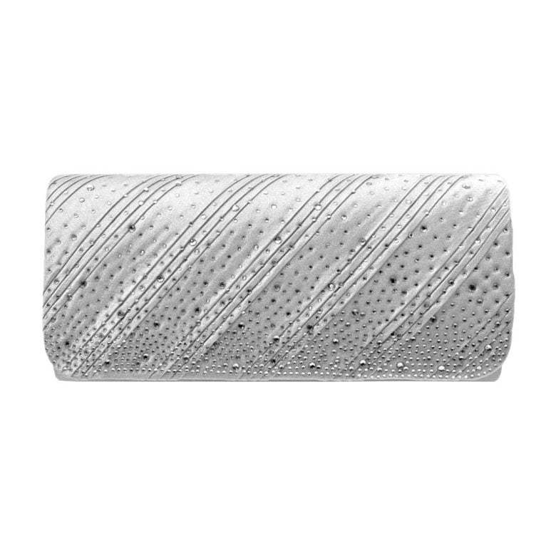 Diagonal Line Detailed Bling Evening Clutch Crossbody Bag - Madeline Love - Flyclothing LLC