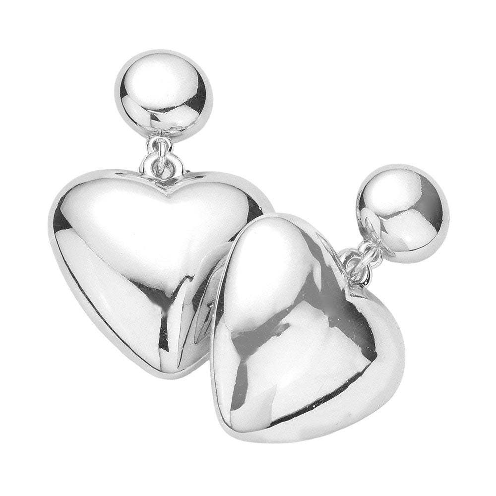 Dipped Metal Heart Dangle Earrings - Madeline Love - Flyclothing LLC