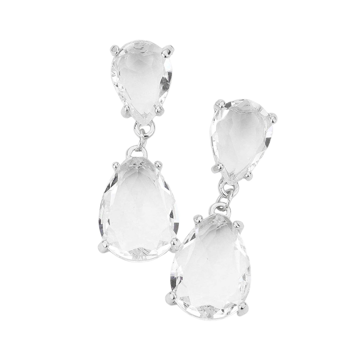 Double Teardrop Link Dangle Evening Earrings - Madeline Love - Flyclothing LLC