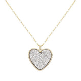 Druzy Heart Pendant Necklace - Madeline Love - Flyclothing LLC